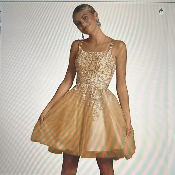 beach themed wedding dresses sale Short Beaded Strapless Dress with Tiered Skirt – M.R DESIGN main image 1